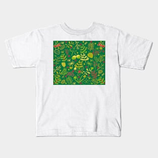 Leaves, twigs, blades of grass, rowan Kids T-Shirt